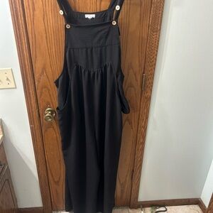 Chic Soul Black Buttoned Jumpsuit